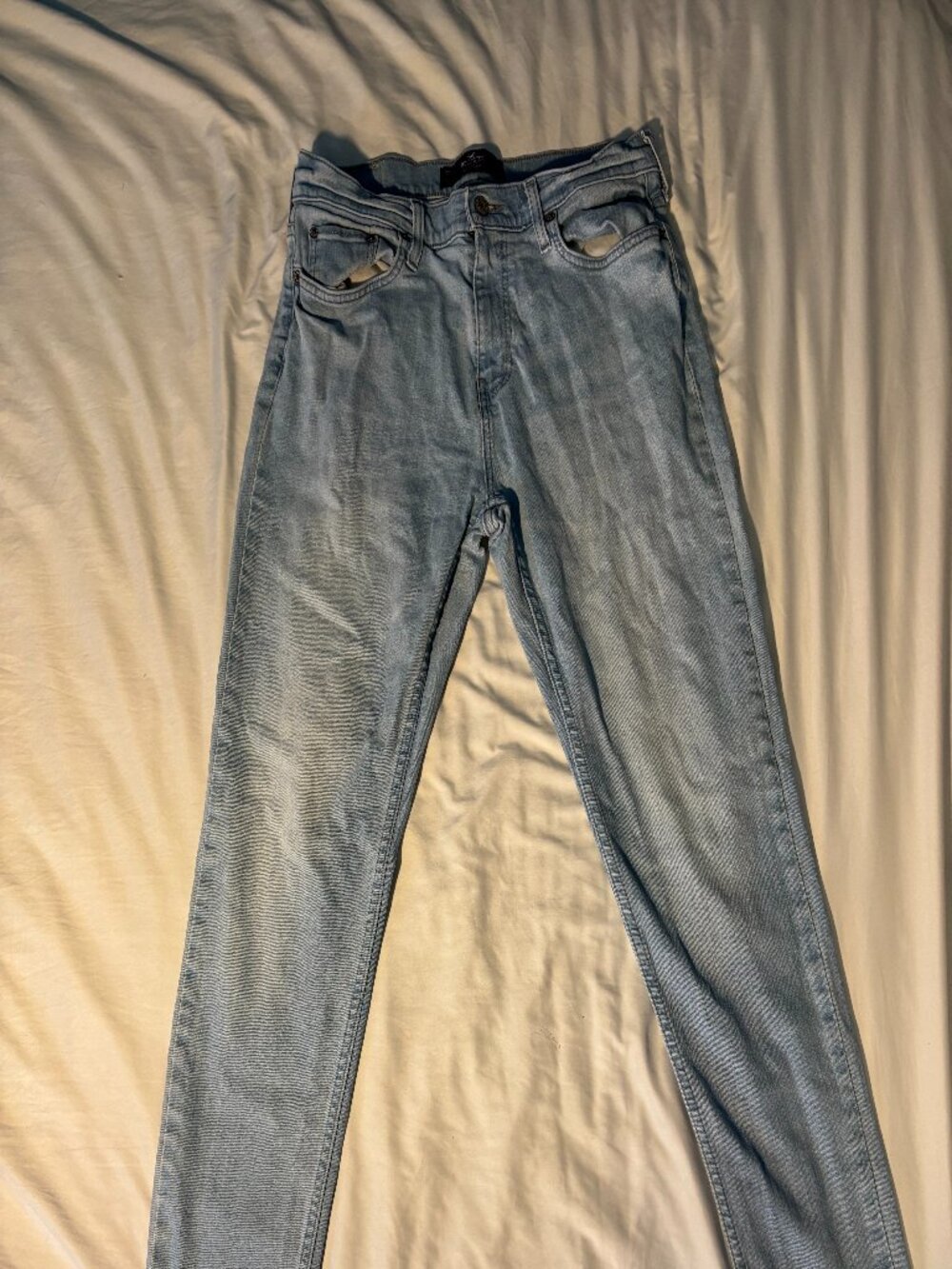 Light Blue Hollister Athletic Skinny Flex Jeans